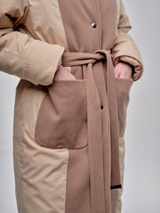 Oversized Winter Puffer Coat in Beige