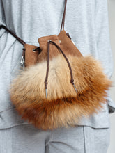 Load image into Gallery viewer, Red Fox And Suede Leather Bucket Bag
