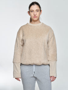 Lama And Mohair Crewneck/Cape