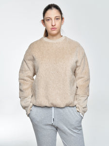 Lama And Mohair Crewneck/Cape