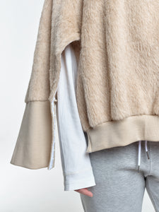 Lama And Mohair Crewneck/Cape