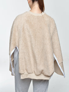 Lama And Mohair Crewneck/Cape