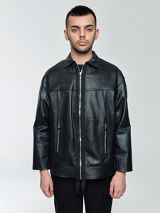 Soft Lamb Leather And Nylon Jacket