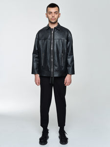 Soft Lamb Leather And Nylon Jacket