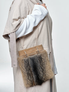 Natural Coyote And Suede Leather Bag