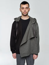 Load image into Gallery viewer, Asymmetric Hoodie In Grey/Black
