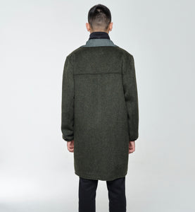 Wool And Mohair Coat In Military Green