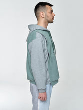 Load image into Gallery viewer, Asymmetric Hoodie In Grey/Green
