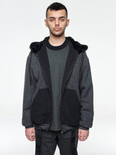 Load image into Gallery viewer, Wool-blend Jacket With Swakara Lamb Fur Hoodie
