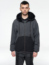 Load image into Gallery viewer, Wool-blend Jacket With Swakara Lamb Fur Hoodie
