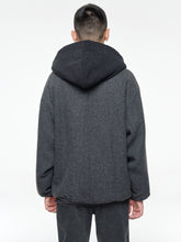 Load image into Gallery viewer, Wool-blend Jacket With Swakara Lamb Fur Hoodie
