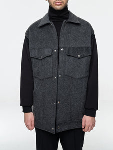 Mohair And Wool-Blend Vest With Built-In Sleeves