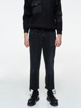 Load image into Gallery viewer, Re-worked Cropped Jeans In Black
