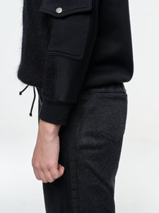 Re-worked Cropped Jeans In Black