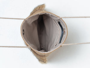 Natural Coyote And Suede Leather Bag