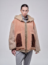 Load image into Gallery viewer, Up-cycled Multicolor Shearling Jacket
