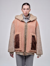 Load image into Gallery viewer, Up-cycled Multicolor Shearling Jacket
