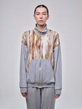 Load image into Gallery viewer, Zip-up Sweatshirt With Fur Print
