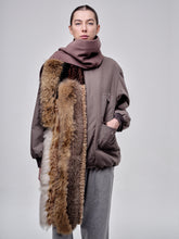 Load image into Gallery viewer, Up-cycled Fur And Wool Scarf
