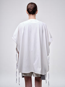 Cape T-shirt With Anime Embroidery Detail