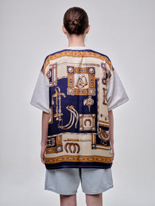 Cotton Piqué T-shirt With Equestrian Print Detail