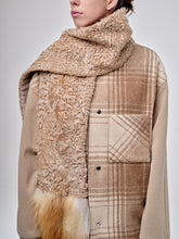 Load image into Gallery viewer, Up-cycled Astrakhan Fur Scarf With Fox Fur
