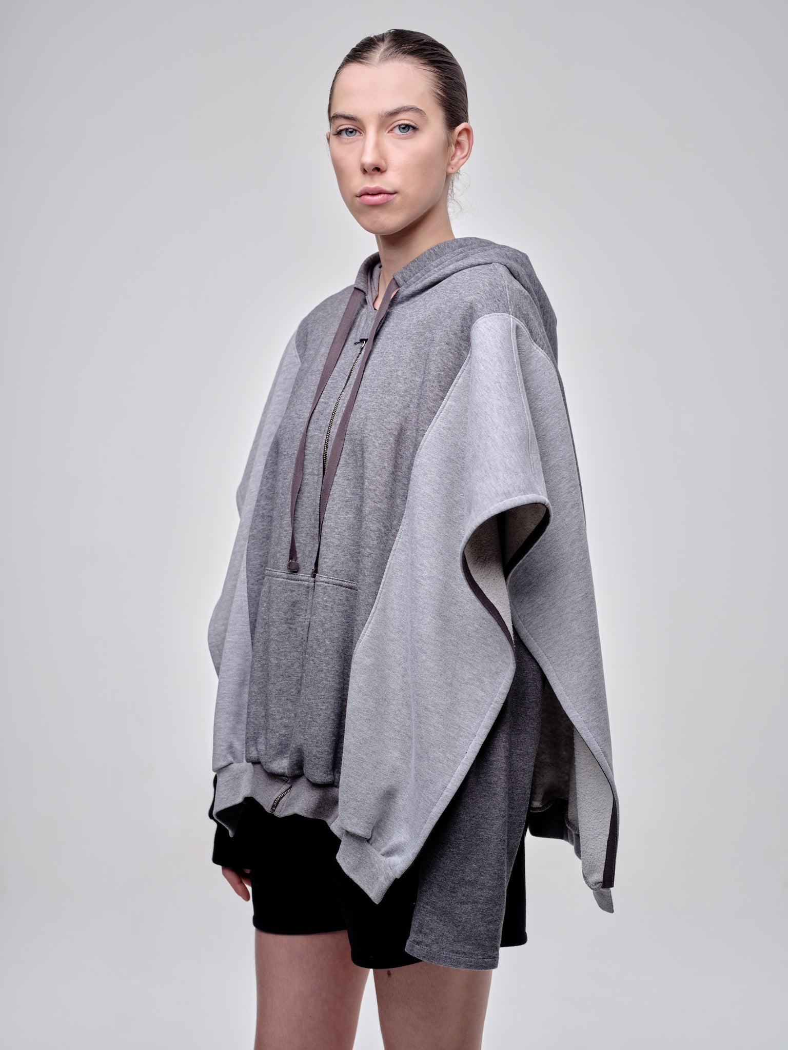 Two Toned Hoodie Cape Zip Up Mark Molnar Design