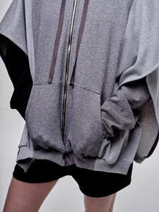 Two-Toned Hoodie/Cape Zip-Up