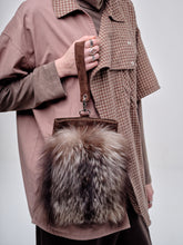 Load image into Gallery viewer, Fox Fur And Suede Leather Clutch Bag
