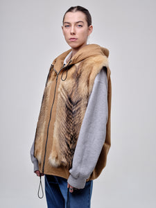 Natural Coyote And Tan Cotton-Blend Gilet