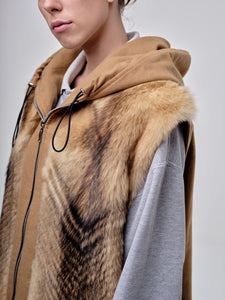 Natural Coyote And Tan Cotton-Blend Gilet