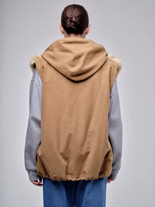 Natural Coyote And Tan Cotton-Blend Gilet